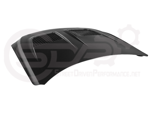 2018-2023 FORD MUSTANG S550 | GTD STYLE ALUMINUM FRONT AIR VENTED HOOD