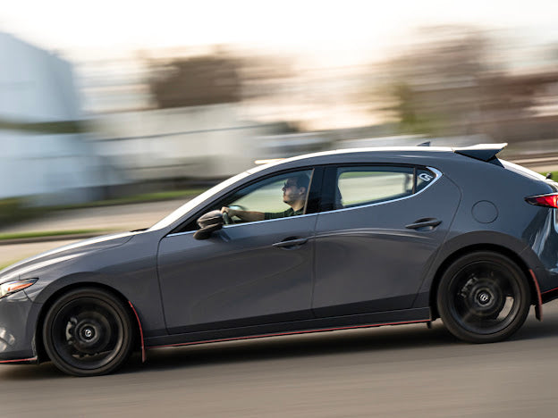 2019-Up Mazda 3 Hatchback | T-304 Dual Muffler Axle Back Burnt Tips Exhaust