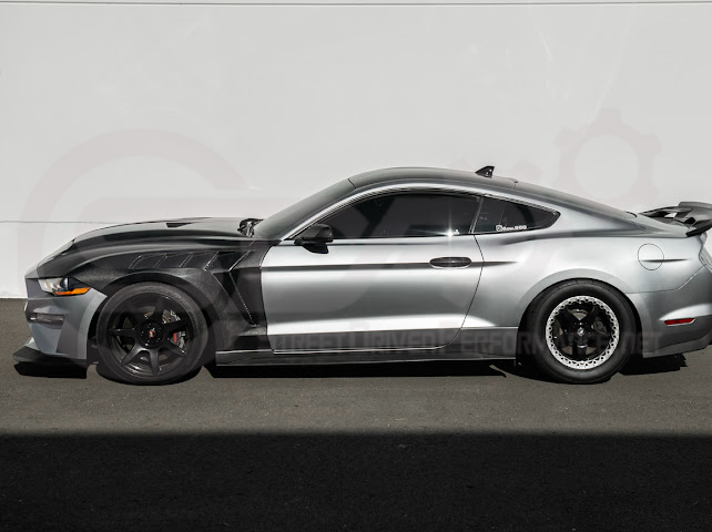 2018-2023 FORD MUSTANG S550 | GTD STYLE FRONT SIDE VENTED FENDERS (CARBON FIBER OR PRIMED BLACK)