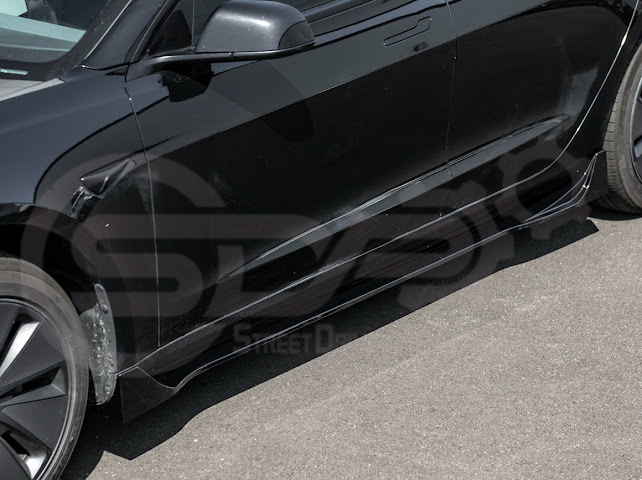 2024-UP TESLA MODEL 3 SIDE SKIRTS ROCKER PANEL GROUND EFFECTS PAIR