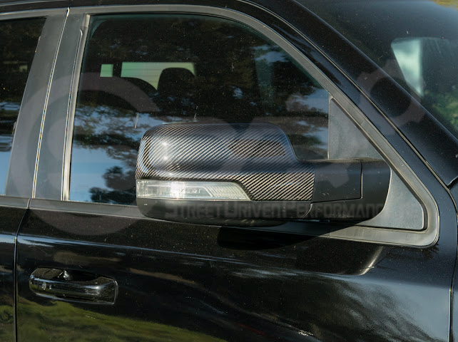 2019-UP RAM 1500 | FACTORY STYLE DRY CARBON FIBER TAPE ON SIDE MIRROR CAP COVERS PAIR