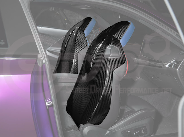 2021+ BMW G87 G80 G82/G83 M2 M3 M4 | DRY CARBON FIBER TAPE-ON FULL SEAT BACK HEADREST COVER PAIR