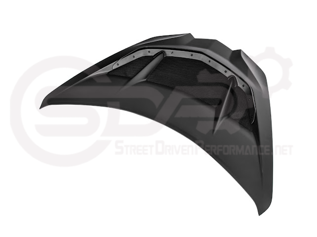 2020-PRESENT CHEVROLET CORVETTE C8 | ZR1 REPLICA STYLE  MATTE BLACK FRONT VENTED HOOD