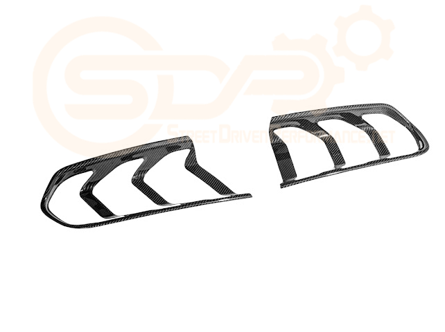 2018-2023 Ford Mustang | DRY CARBON FIBER Rear Tail Light Trim Bezel Cover Pair