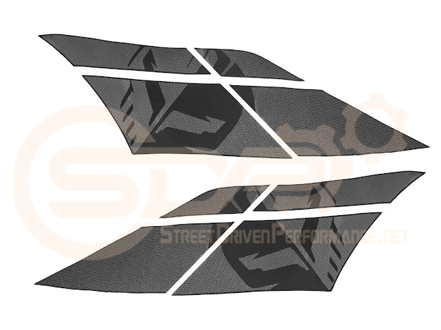 2020-UP CORVETTE C8 REAR FENDERS RACING STRIPES DECALS