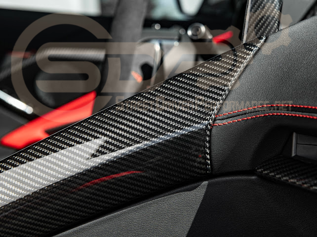 2020-Up Corvette C8 | CARBON FIBER Center Console Armrest Right Trim Panel Cover