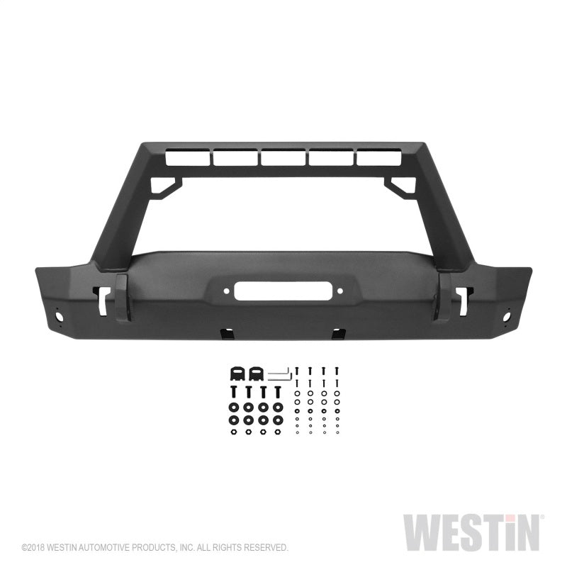 Westin 18-19 Jeep Wrangler JL WJ2 Stubby Front Bumper - Textured Black