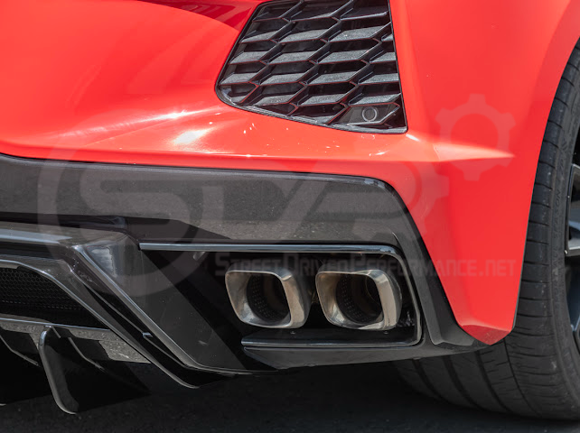 2020-UP CHEVROLET CORVETTE C8 GLOSSY BLACK REAR *ADD-ON*  BUMPER DIFFUSER