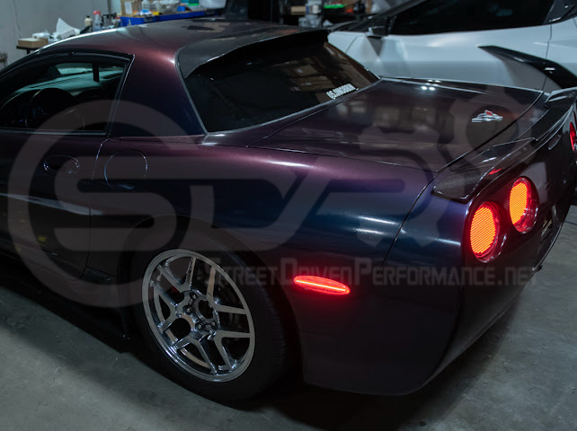 1997-2004 Chevrolet Corvette C5 | Rear Bumper Clear / Red / Black Lens Red LED Side Marker Lights Pair