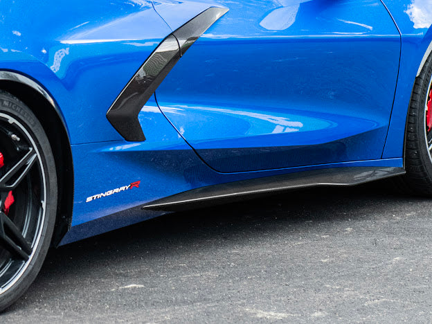 2020+ CHEVROLET CORVETTE C8 STINGRAY | Z06 PACKAGE SIDE SKIRTS ROCKER PANELS GROUND EFFECTS