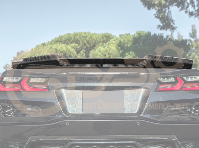 2023-Up CORVETTE C8 Z06 / E-RAY | CARBON FIBER REAR SPOILER WICKER BILL EXTENSION