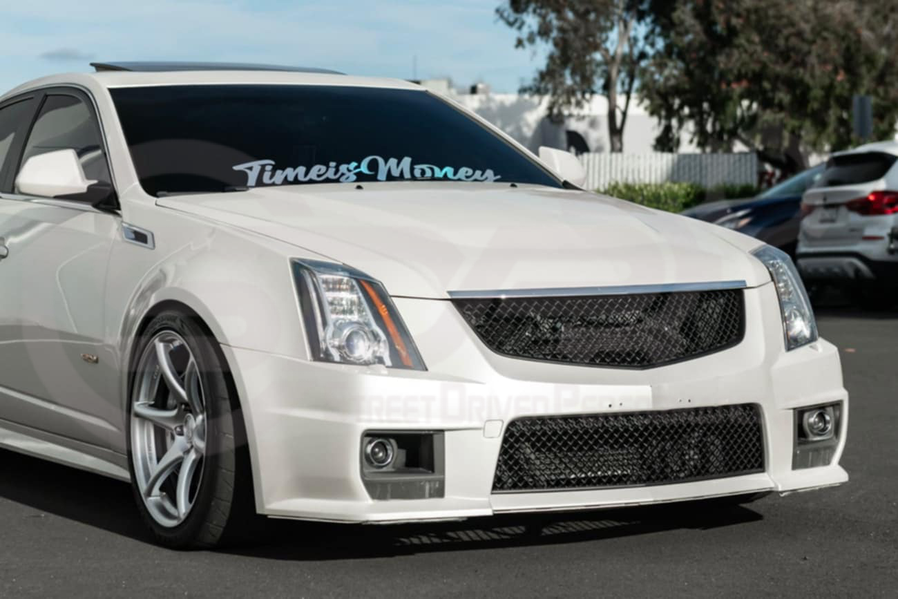 2009-2015 CTS-V V2 -  Black front grilles set (blank no emblem)