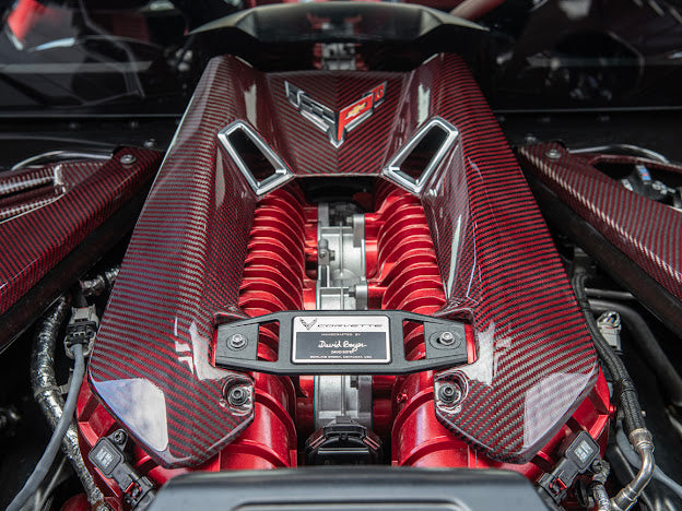 2023-Up Corvette C8 Z06 Coupe | RED CARBON FIBER Engine & Bay Panel Cover