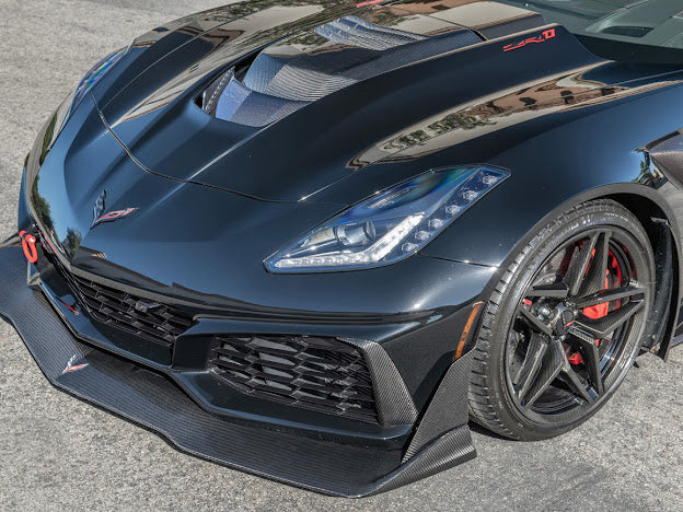 2019 CHEVROLET CORVETTE C7 ZR1 CARBON FIBER FRONT SPLITTER SIDE WINGLET EXTENSIONS (PAIR)