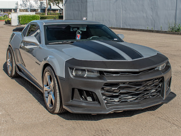 2014-2015 5th Gen Camaro - ZL1 Style Front Bumper Kit For Camaro Upper Lower Grille Badgeless W/O Fog Light