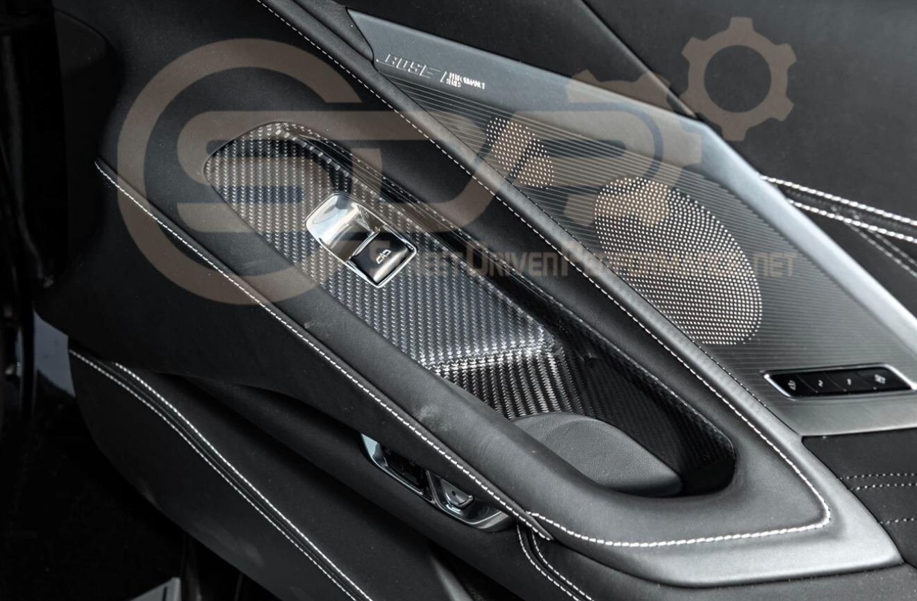 2020-Up Corvette C8 Coupe | CARBON FIBER Door Window Switch Control Panel Cover