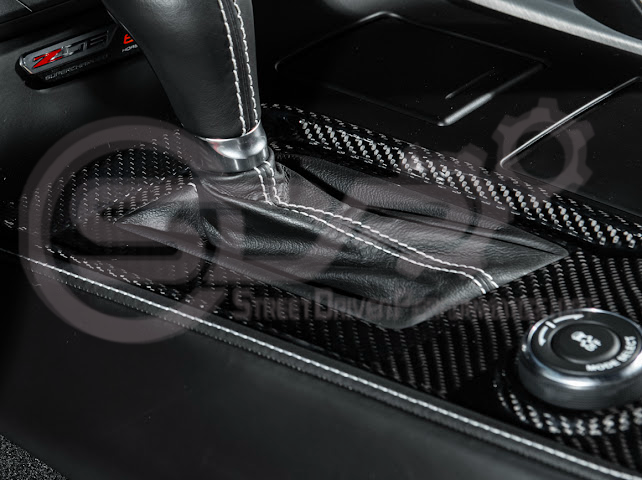 2014-2019 CHEVROLET CORVETTE C7 | FACTORY STYLE DRY CARBON FIBER CENTER CONSOLE SHIFTER TRIM PLATE COVER OVERLAY