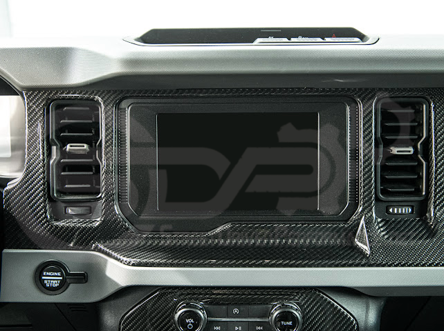 2021-UP FORD BRONCO CARBON FIBER PASSENGER SIDE DASHBOARD AC OUTLET PANEL COVER