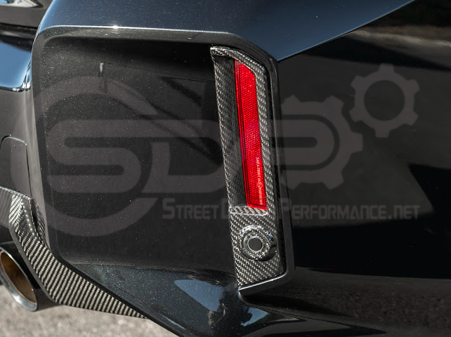 2023-UP BMW G87 M2 | FACTORY STYLE CARBON FIBER REPLACEMENT REAR BUMPER REFLECTOR TRIM PAIR