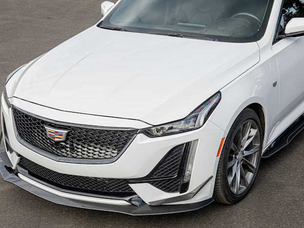 2020-2024 CADILLAC CT5-V & CT5 SPORT | BLACKWING PACKAGE CARBON FIBER FRONT LIP SPLITTER CANARDS
