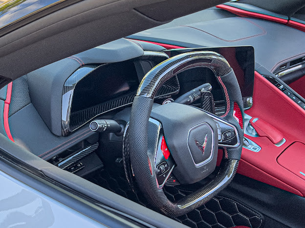 2020+ CHEVROLET CORVETTE C8 CARBON FIBER SPEEDOMETER GAUGE CLUSTER COVER