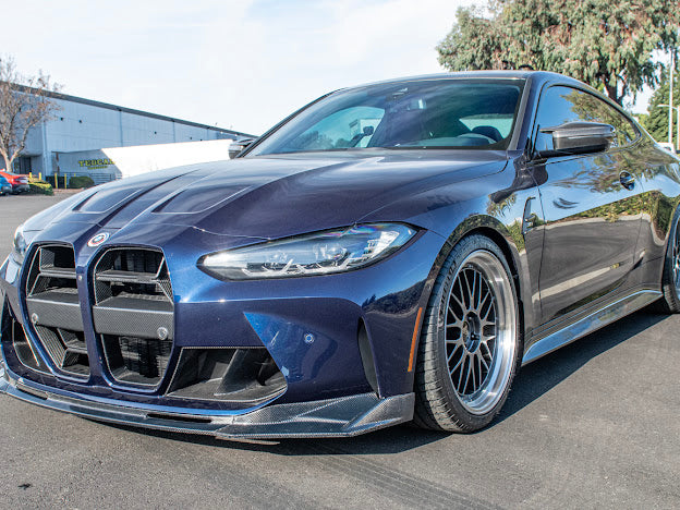 2021-Up BMW G80 M3 & G82 / G83 M4 | M-Performance Style CARBON FIBER 3-Piece Front Bumper Lip Splitter Ground Effects