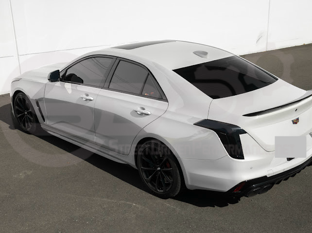 2020-Up Cadillac CT4 | SMOKE TINTED Rear Tail Light Trim Bezel Cover Pair