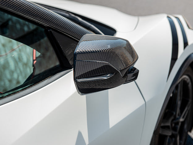 2020+ CORVETTE C8 | CARBON FIBER LOWER MIRROR COVERS