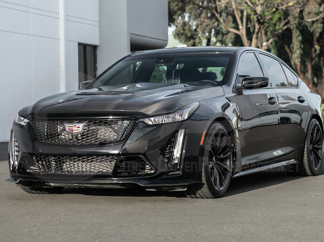 2022-PRESENT CADILLAC CT5-V BLACKWING SEDAN | FACTORY STYLE CARBON FIBER FRONT LIP SPLITTER GROUND EFFECTS