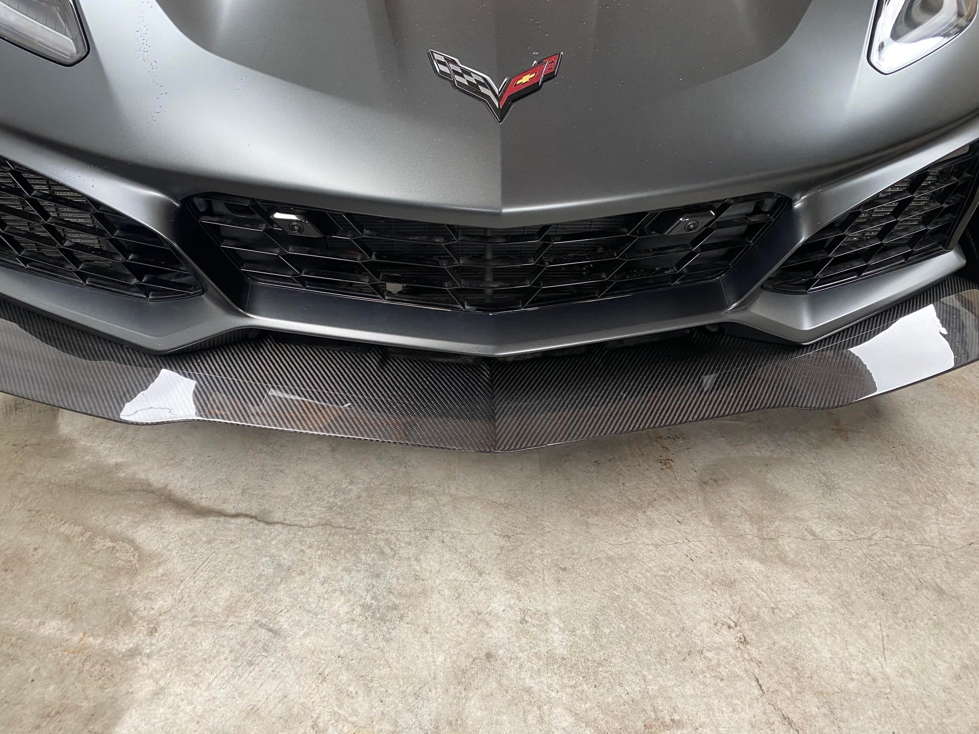 *USED* 2019 CHEVROLET CORVETTE C7 ZR1 CARBON FIBER FRONT LIP SPLITTER GROUND EFFECTS