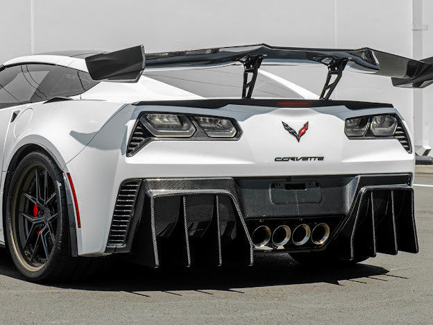 2014-2019 CORVETTE C7 | CARBON FIBER ZR1 EXTENDED REAR SPOILER HIGH WING