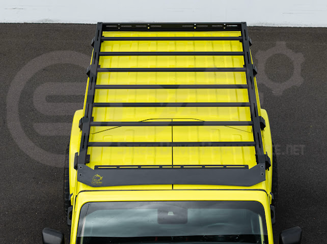 2018-UP JEEP WRANGLER JL & 2020-PRESENT JEEP GLADIATOR JT | CARBON STEEL BLACK TOP ROOF CARGO RACK (FULL & HALF LENGTH)