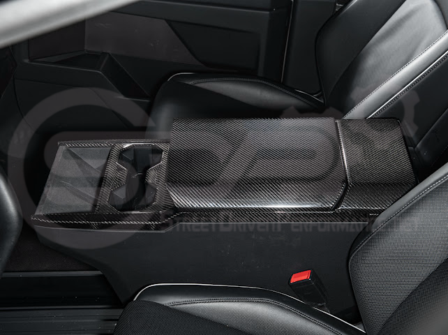 2024-Up Tesla Cybertruck | Interior DRY Carbon Fiber Rear Display Upper Cover