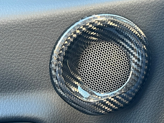 2020-Up Toyota GR Supra A90 A91 |Factory Style CARBON FIBER Inner Door Speaker Ring Trim Cover (Pair)