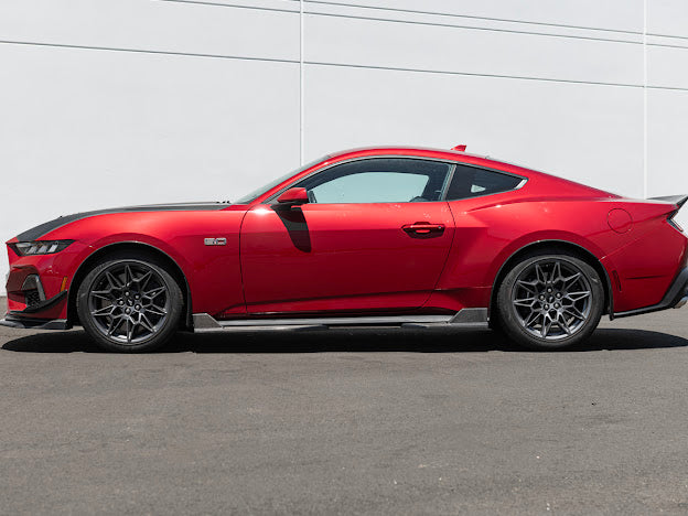 2024-UP FORD MUSTANG S650 | GT350R PERFORMANCE STYLE CARBON FIBER SIDE SKIRTS EXTENSION ROCKER PANELS GROUND EFFECTS