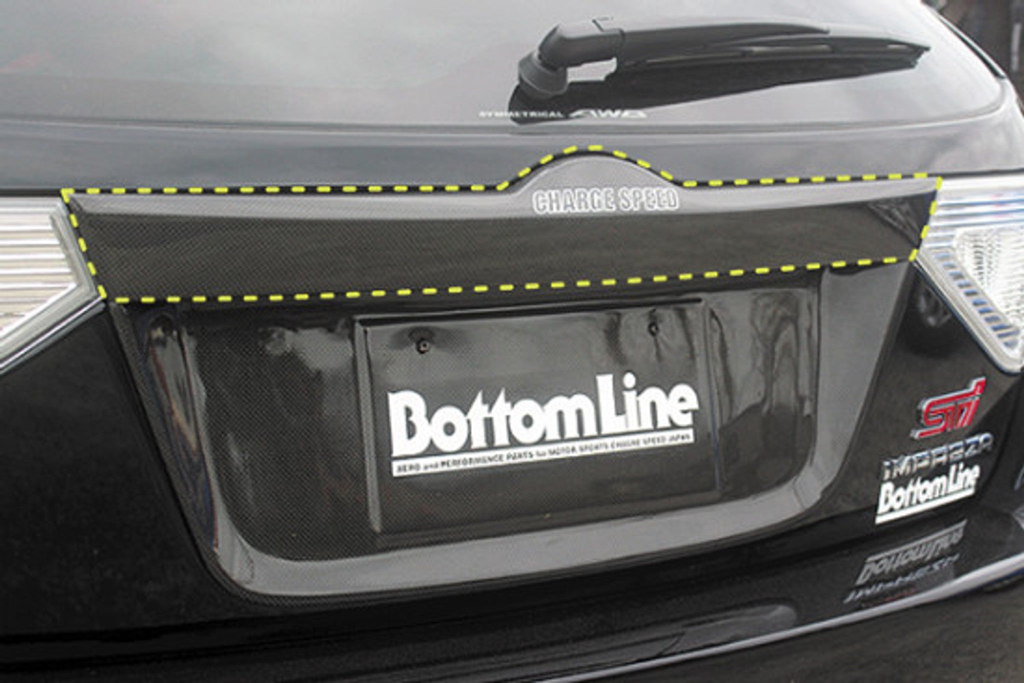 Charge Speed 2008-2014 Subaru Impreza/ WRX 5Dr. GR-B Hatchback Carbon License Plate Upper Garnish For OEM Hatch