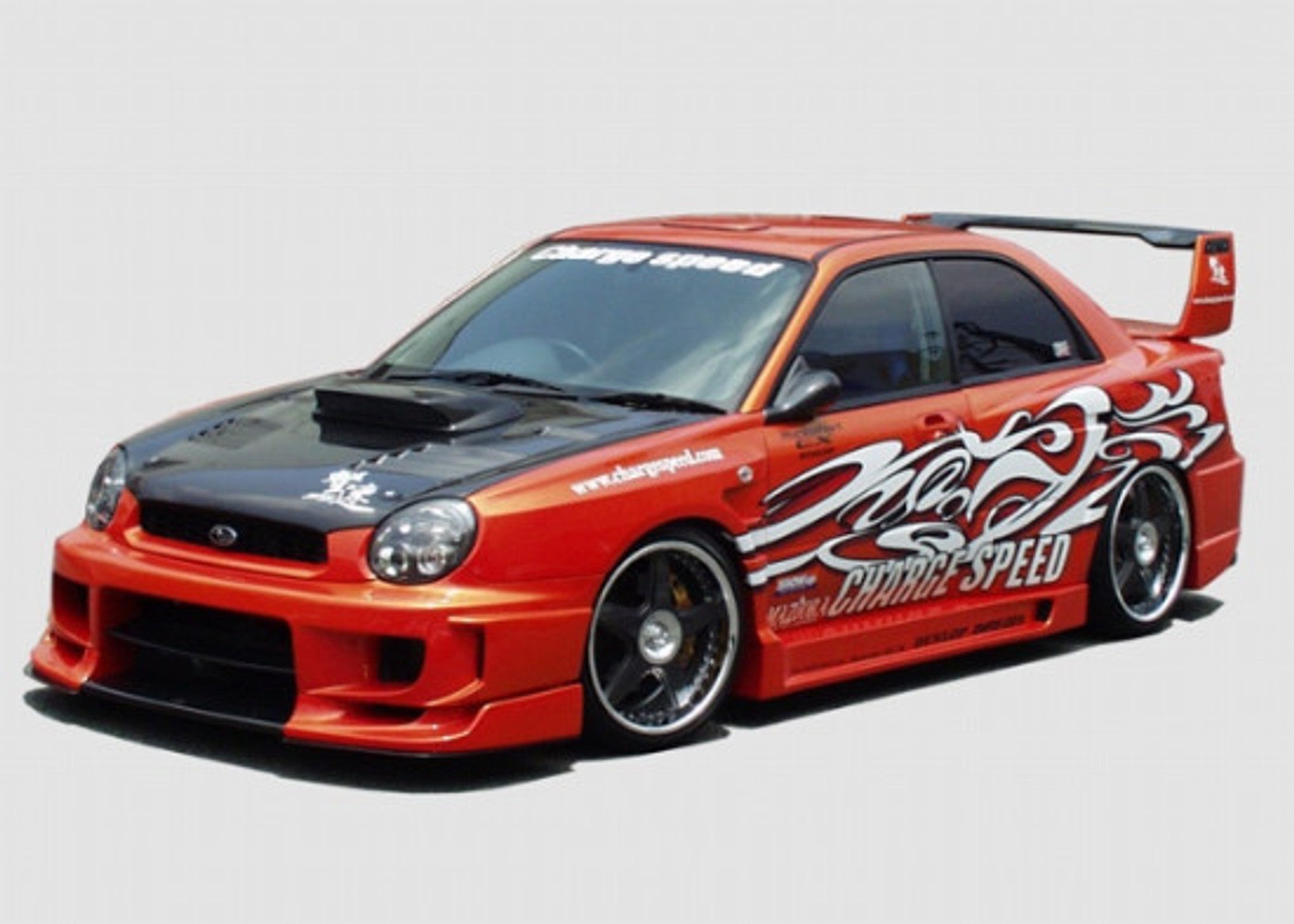 Charge Speed 2002-2003 Subaru Impreza GD-A Zenki/ Round Eye Model Type-2 Full Bumper Kit With Straight Carbon Center Flap