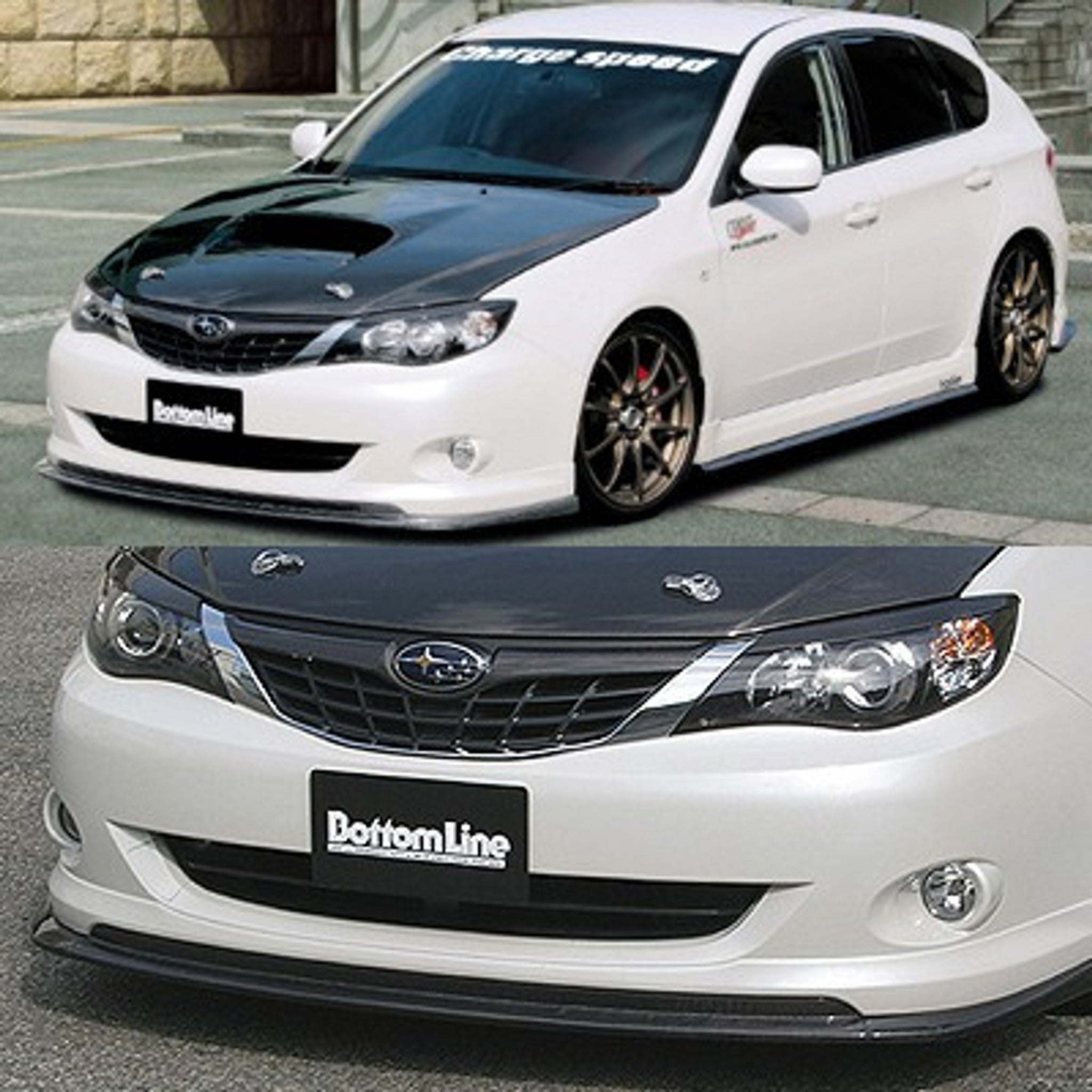 Charge Speed 2008-2011 Subaru Impreza GH NON-STi 5Doors Hatchback/ GE Sedan Bottom Line Type-1 Front Lip FRP