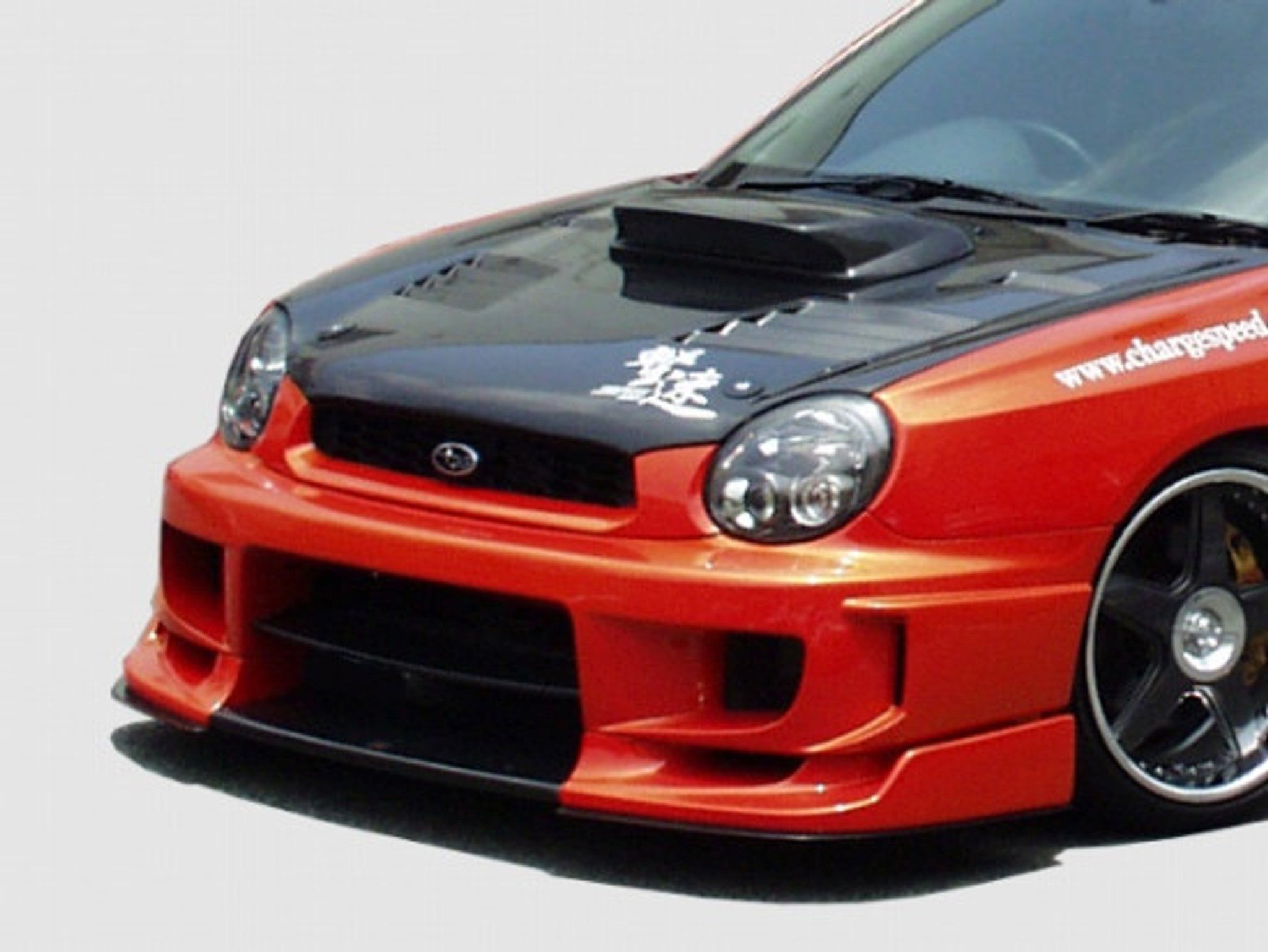 Charge Speed 2002-2003 Subaru Impreza GD-A Zenki/ Round Eye Model Type-2 Front Bumper With Straight Carbon Center Flap