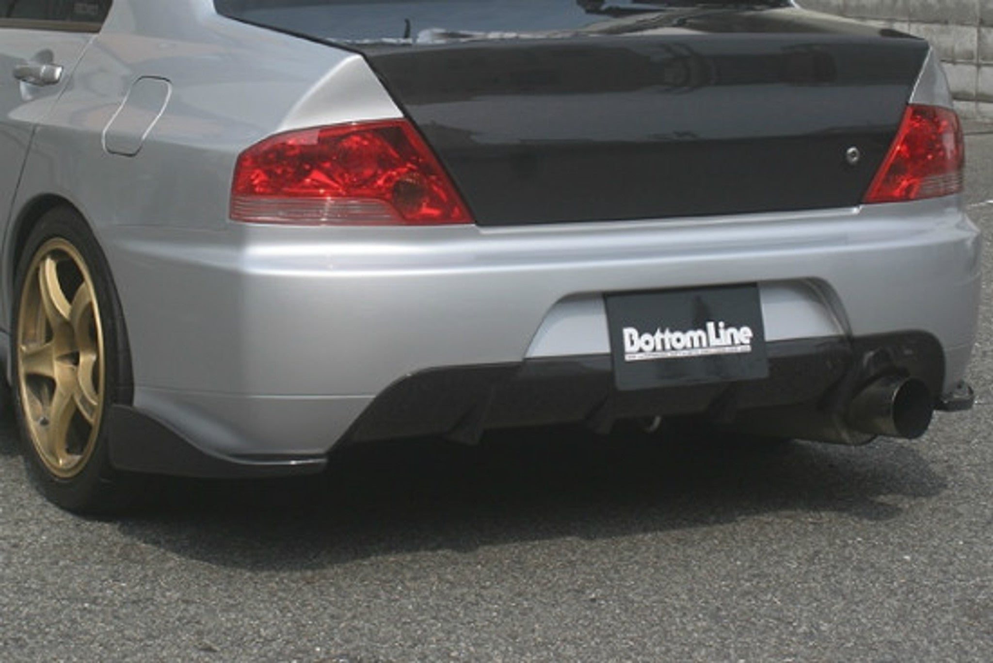 Charge Speed 2006-2007 Mitsubishi Lancer Evo IX Sedan Bottom Line Rear Caps Carbon JDM Fitment Only