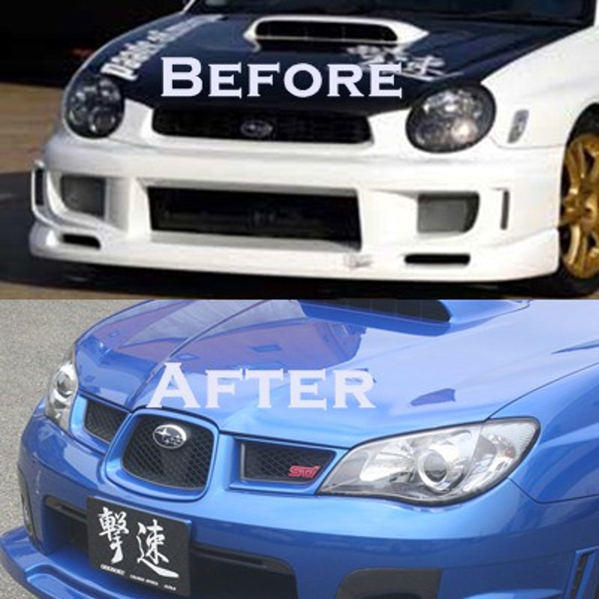 Charge Speed 2002-2003 Subaru Impreza GD-A Zenki/ Round Eye Model Face Lift Kit to 2006-2007 GD-B Hawk Light Style