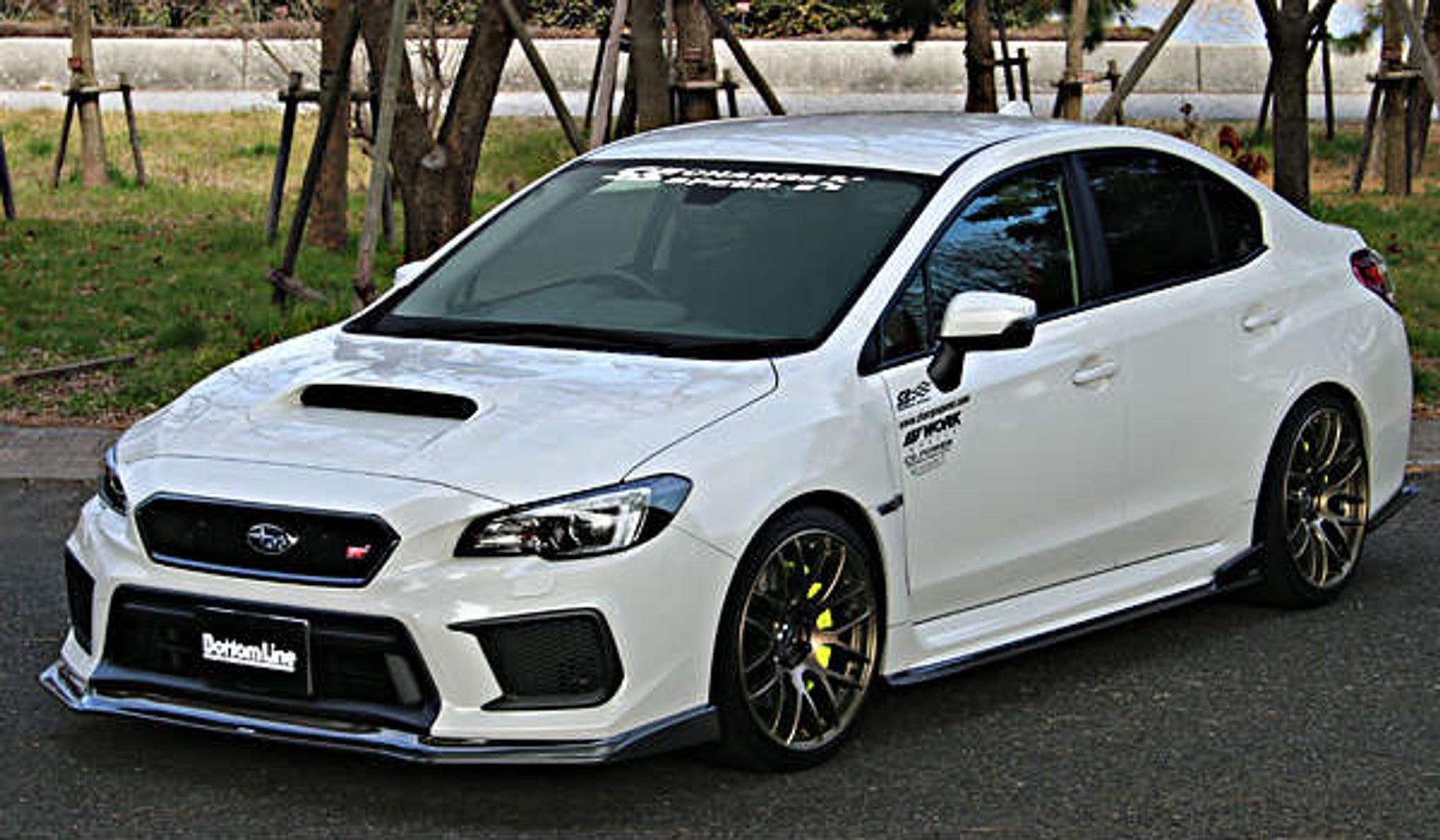 Charge Speed 2018-2021 Subaru WRX STi 4 Doors Sedan VA-D BottomLine Type 1 Carbon Full Lip Kit with Type 2 Side Skirts for STi