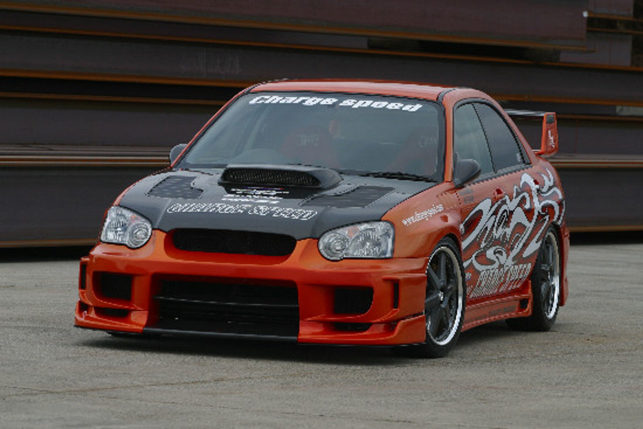 Charge Speed 2004-2005 Subaru Impreza GD-B Peanut Eye Type-2 Front Bumper With Straight Carbon Center