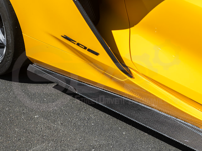 2023-UP CHEVROLET CORVETTE C8 Z06 & E-RAY | SDP PERFORMANCE TRACK STYLE CARBON FIBER SIDE SKIRTS ROCKER PANEL GROUND EFFECTS