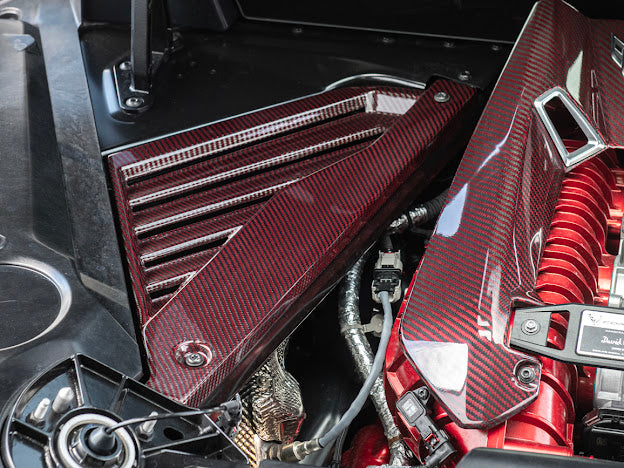 2023-Up Corvette C8 Z06 Coupe | RED CARBON FIBER Engine & Bay Panel Cover