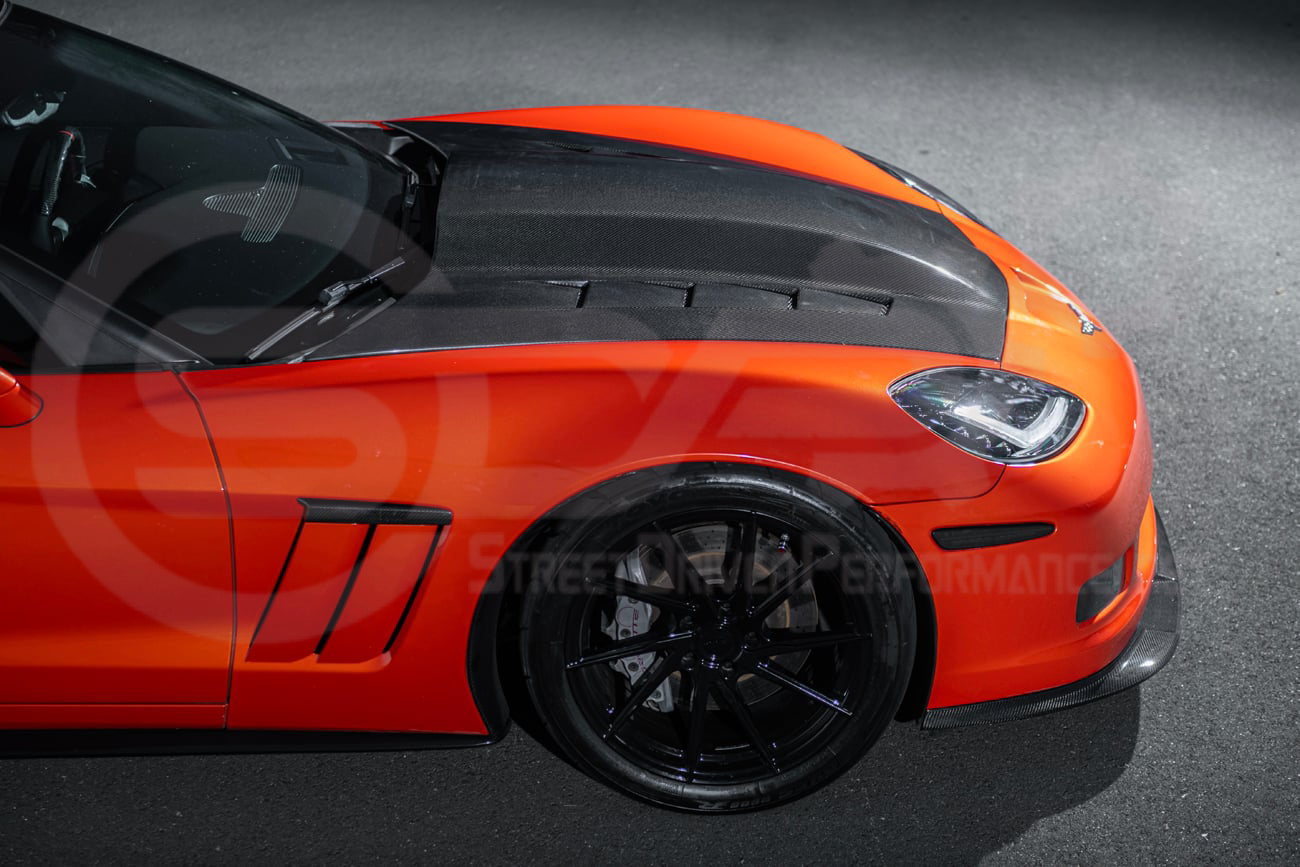 2005-2013 CHEVROLET CORVETTE C6 | SDP PERFORMANCE STYLE CARBON FIBER VENTED COWL HOOD