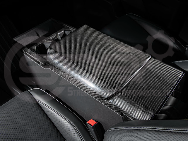 2024-Up Tesla Cybertruck | Interior DRY Carbon Fiber Center Cup Holder Trim Cover