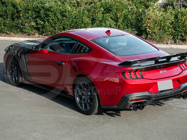 2024-UP FORD MUSTANG | DARKHORSE STYLE GLOSSY BLACK REAR TRUNK LID GURNEY FLAP WICKERBILL WING SPOILER