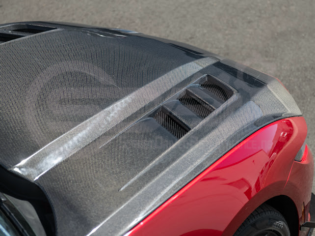 2024-Up Ford Mustang S650 | Terminator Style CARBON FIBER Front Vented Hood