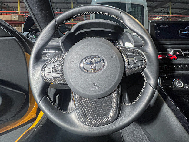 2020-Up Toyota GR Supra A90 A91 |JDM CARBON FIBER Steering Wheel Button Trim Cover